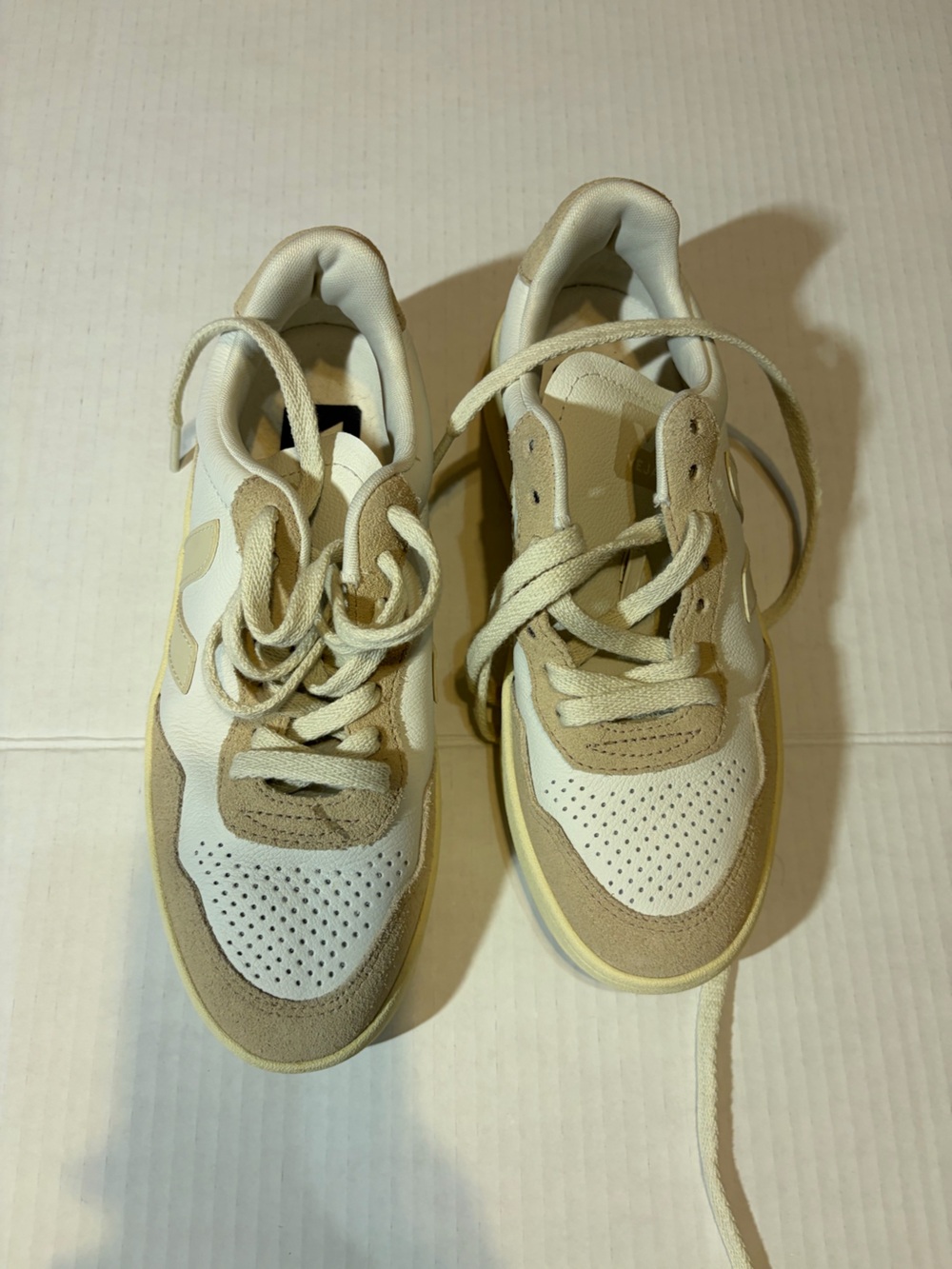 Veja Low-Top Sneakers in Cream and Beige